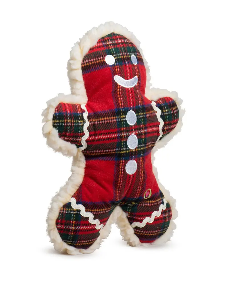 Plaid Mcbuttons, Jr. Gingerbread Dog Toy 1