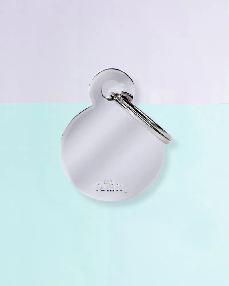 Chic Circle Chrome Custom Pet Id Tag 1