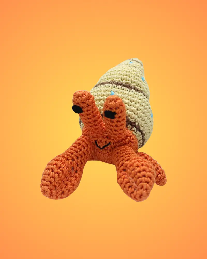 Shelly The Hermit Crab Organic Knit Dog Toy 2