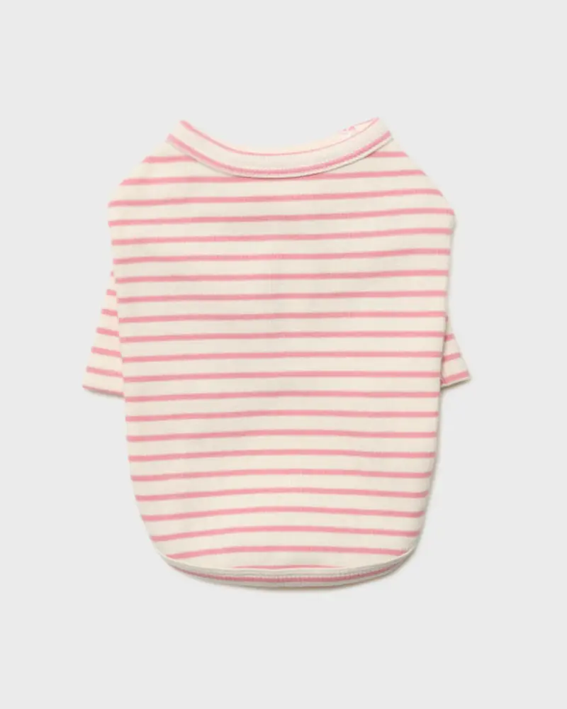 Striped Dog T-Shirt In Pink (Final Sale) 1