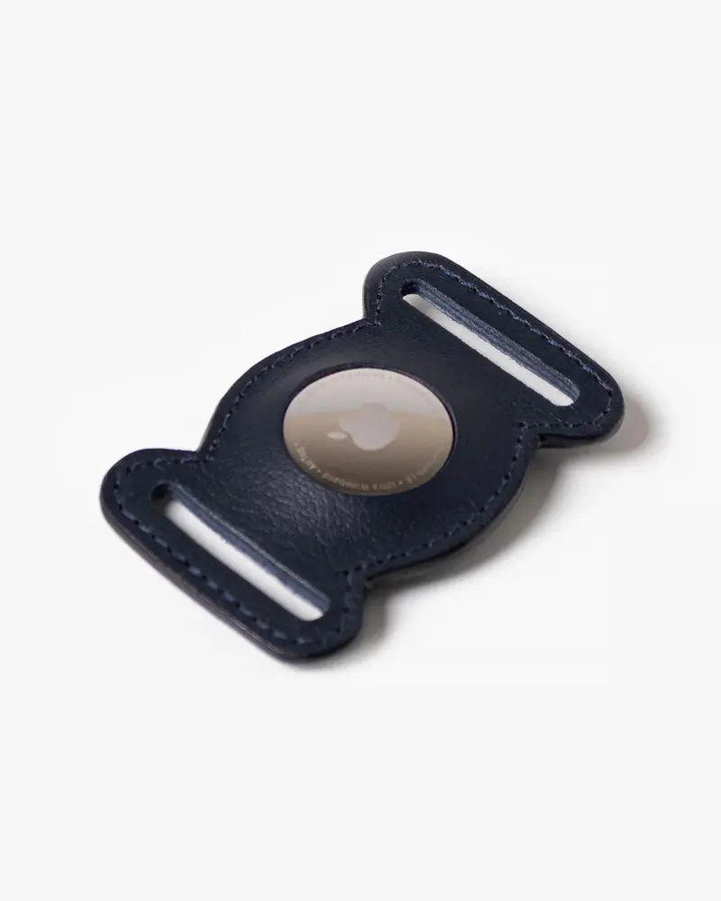 Midnight Navy Leather Airtag Holder (Made In Guatemala) (Final Sale) 1