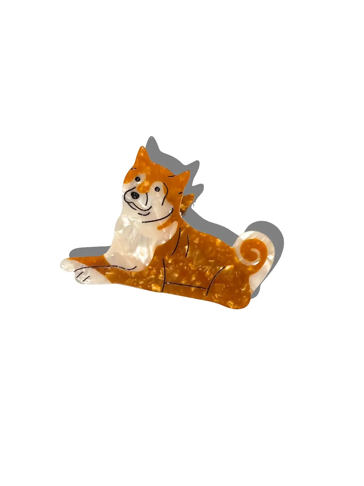 Hand Painted Shiba Inu Hair Clip 2