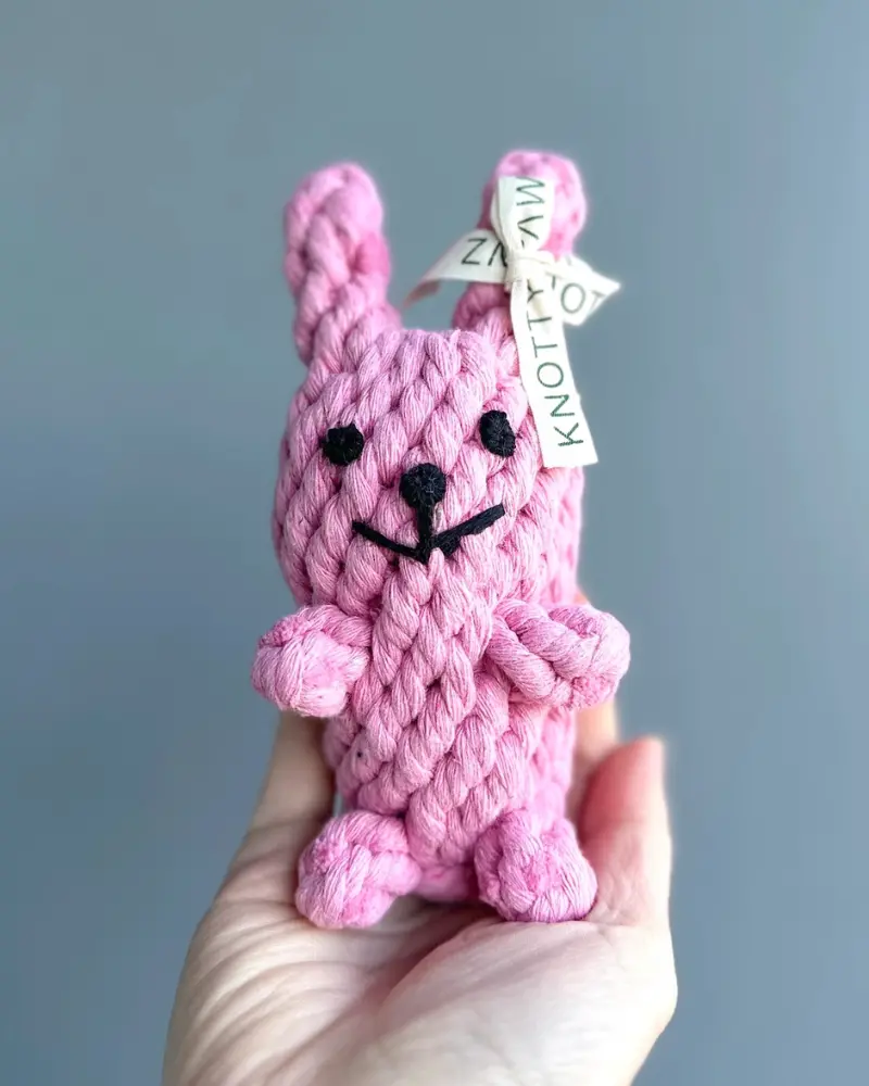 Pink Rabbit Dog Rope Toy 1
