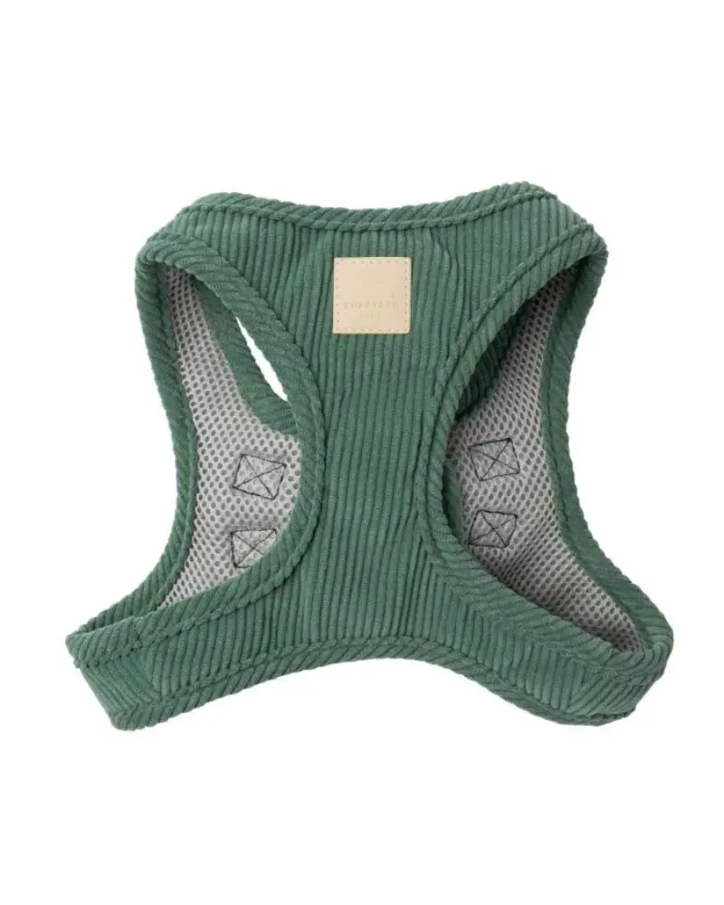 Corduroy Step-In Dog Harness In Myrtle Green 1