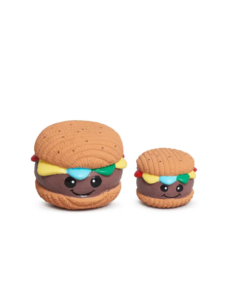Big Buns Hamburger Latex Dog Ball Toy 1