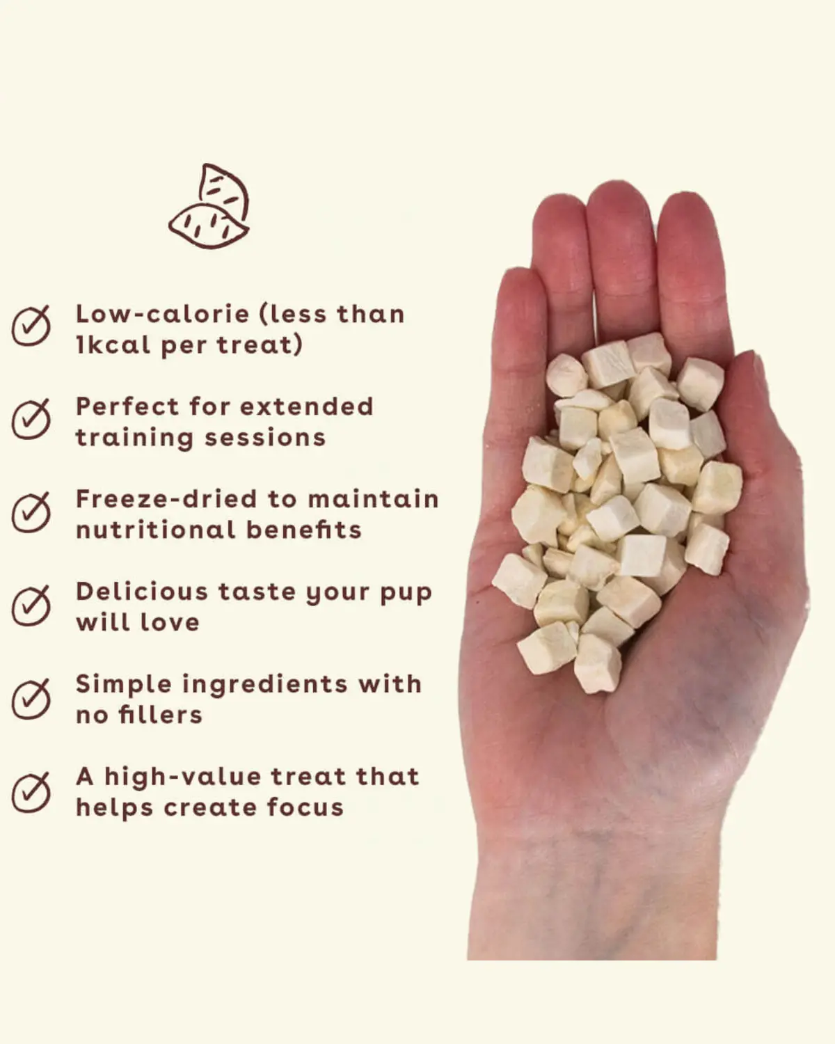 Freeze Dried Sweet Potato Dog Training Treats 2