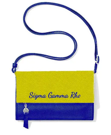 Sigma Gamma Rho Faux Leather Crossbody Clutch 1