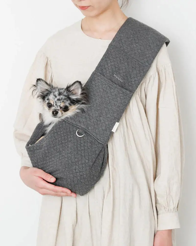 Graph Check Dog Sling In Charcoal 1
