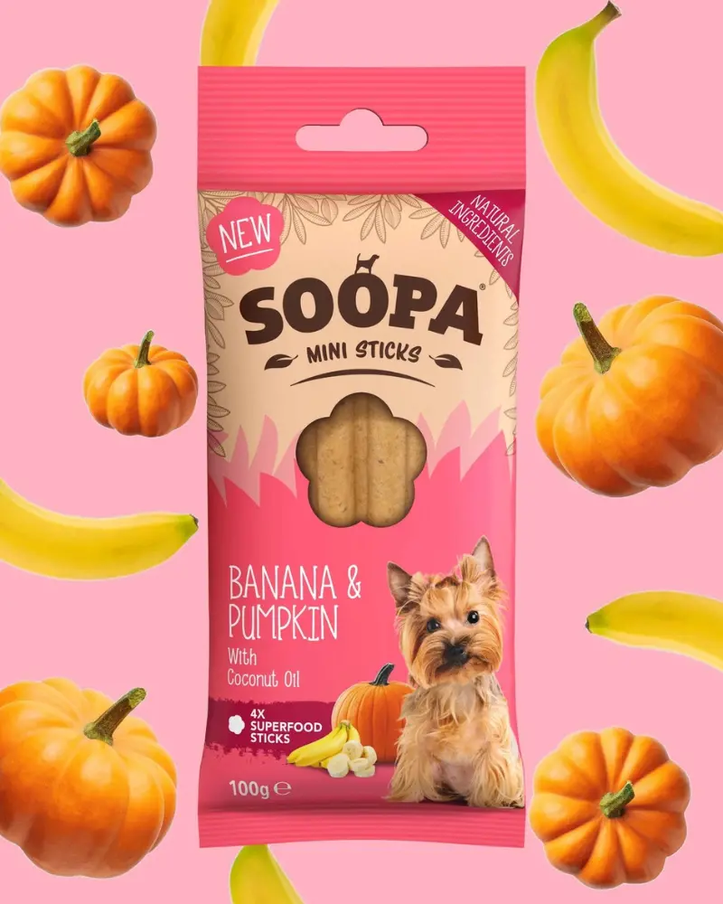 Banana & Pumpkin Dental Dog Sticks (Small Dogs) 1