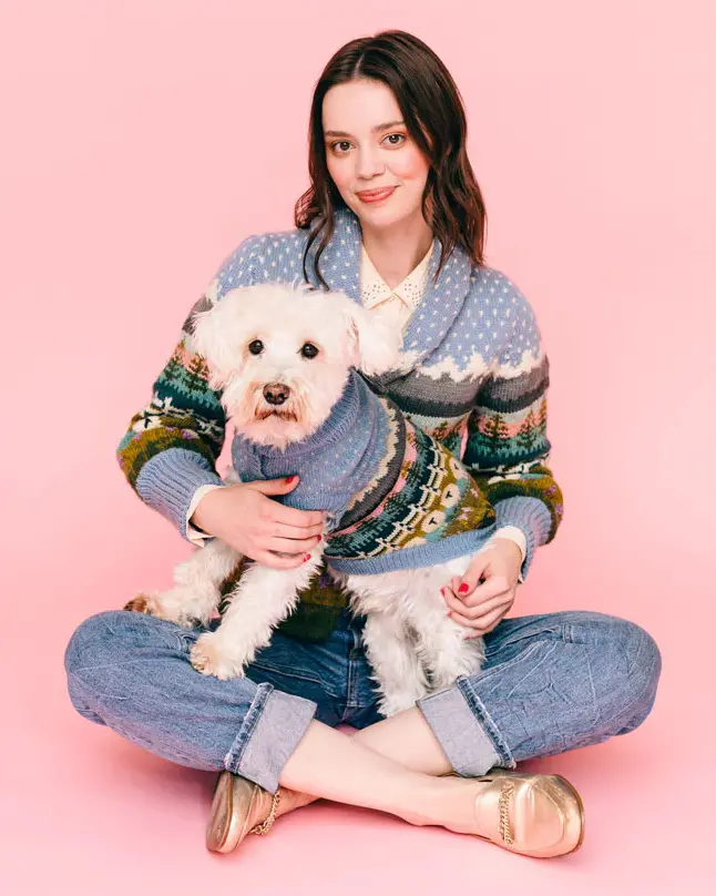 Suffolk Blacknose Sheep Handknit Wool Dog Sweater (Final Sale) 1