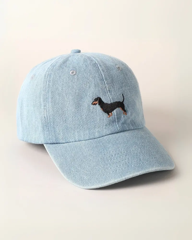 Dachshund Embroidered Denim Hat 1