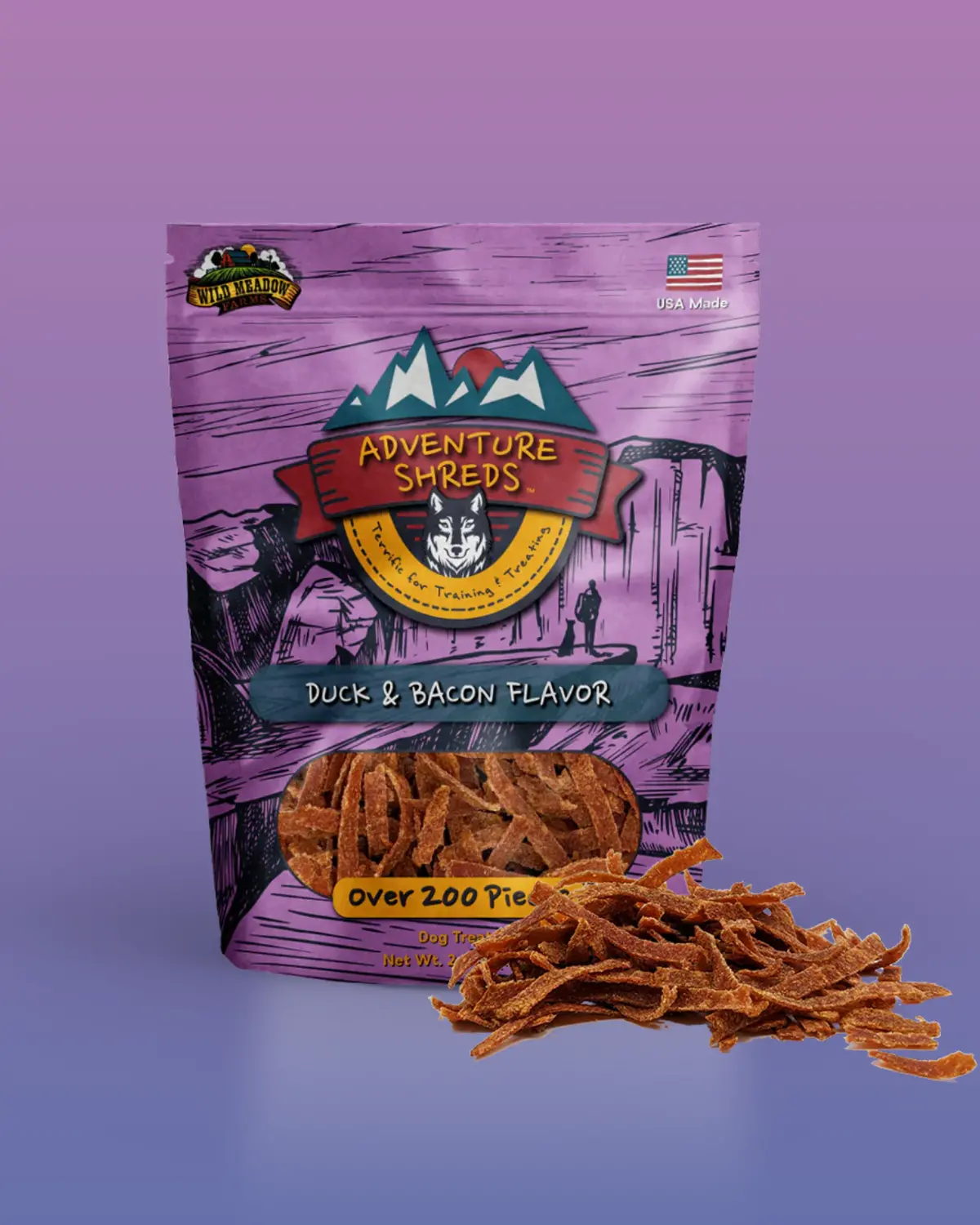 Adventure Shreds Duck & Bacon Dog Treats (Made In The Usa) 1