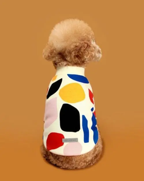 C1 Colorful Design Dog Sweatshirt In Ivory 1