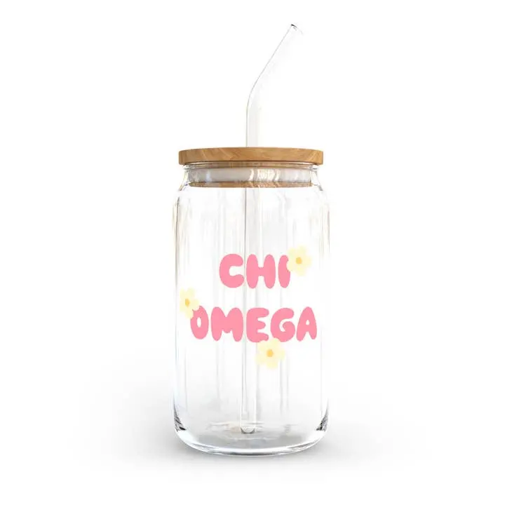 Chi Omega Cup With Yellow Flowers 1