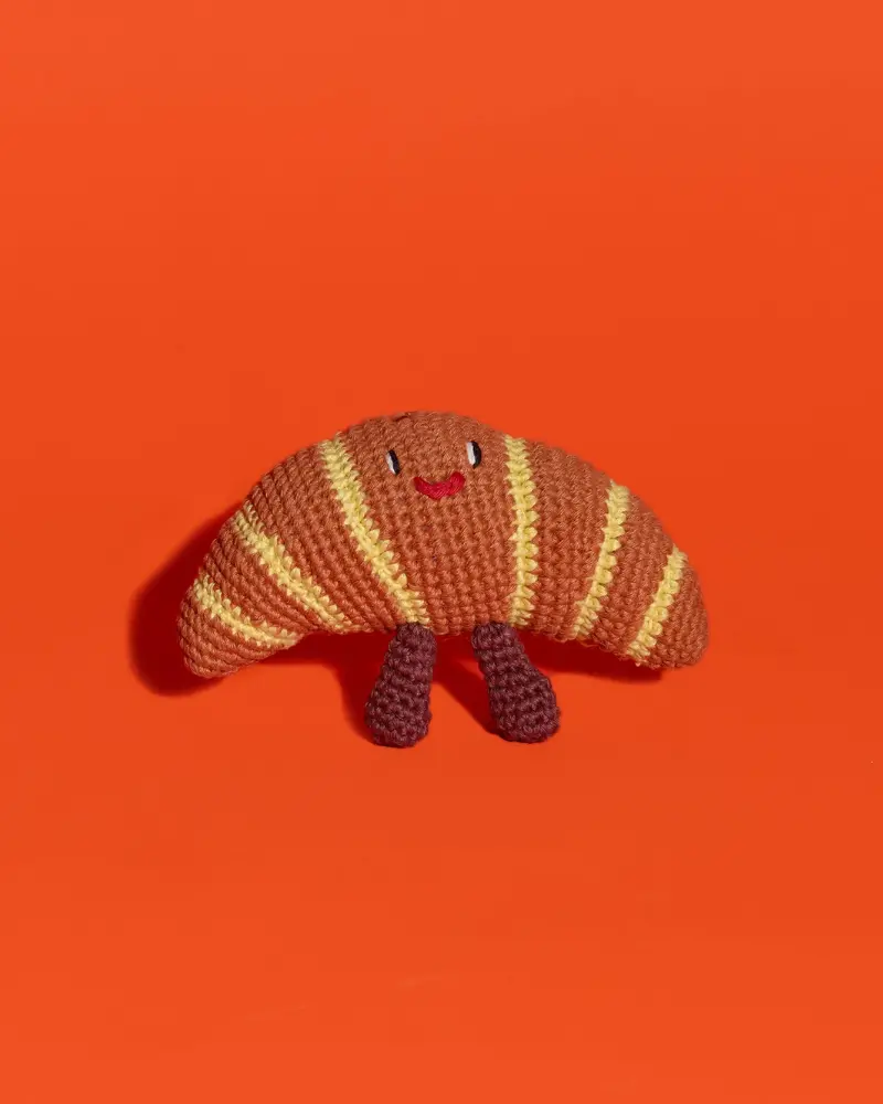 Hand Crochet Croissant Dog Toy 1
