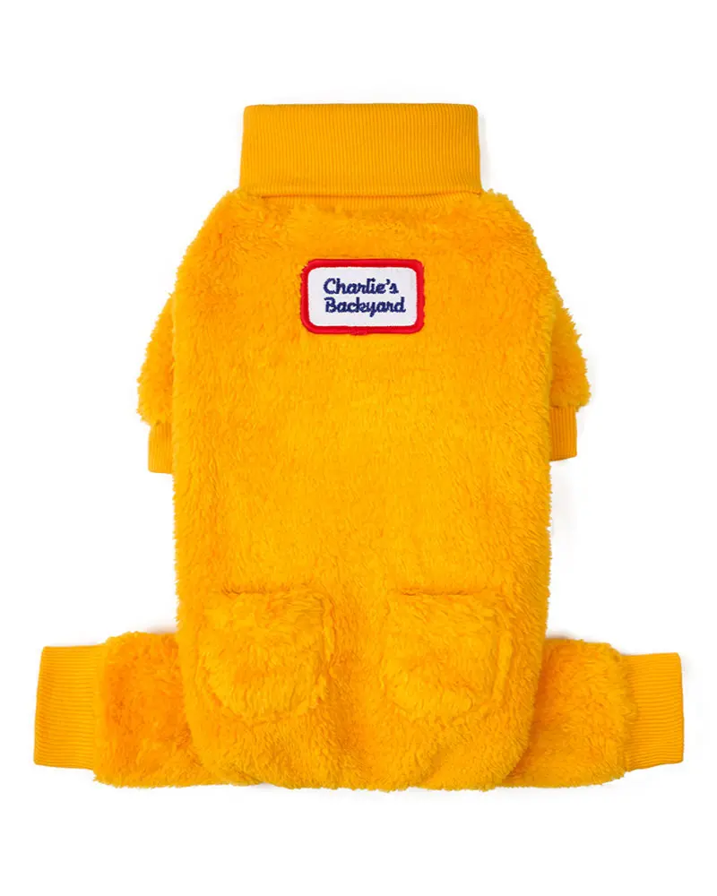 Monster Fleece Warmer Dog Onesie In Yellow (Final Sale) 1