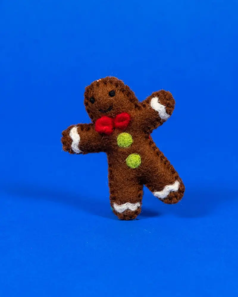 Wool Gingerbread Man Cat Toy 1