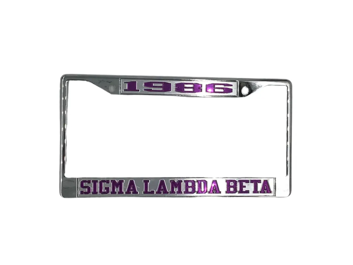 Sigma Lambda Beta 1986 License Frame 1