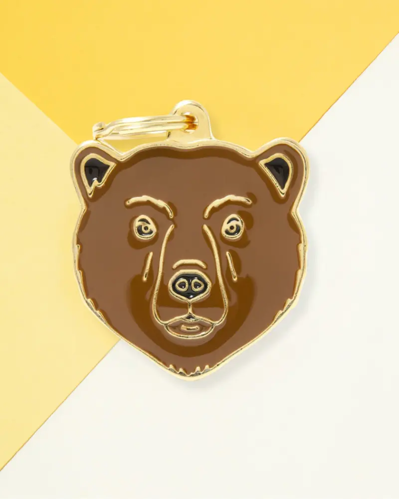 Brown Bear Custom Pet Id Tag 1