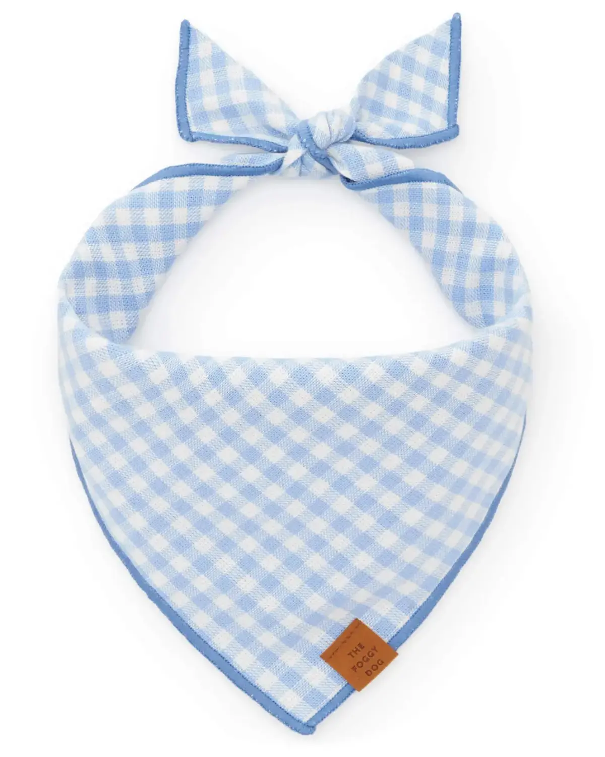 Sky Blue Gingham Spring Dog Bandana (Made In The Usa) 1