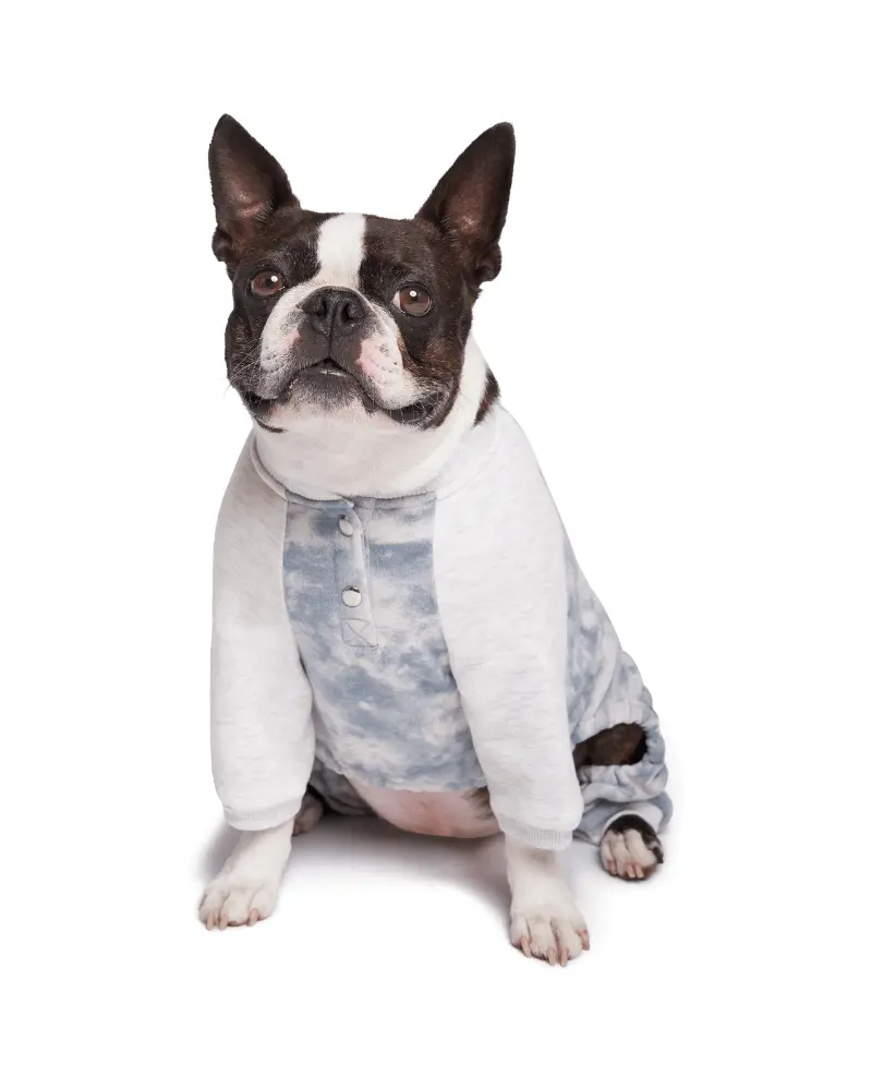 Frosty Fleece Dog Sweatsuit In Grey Tie-Dye (Clearnace) 1
