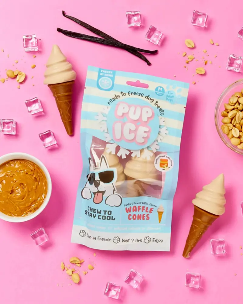 Pup Ice Waffle Cone In Vanilla And Peanut Butter 1