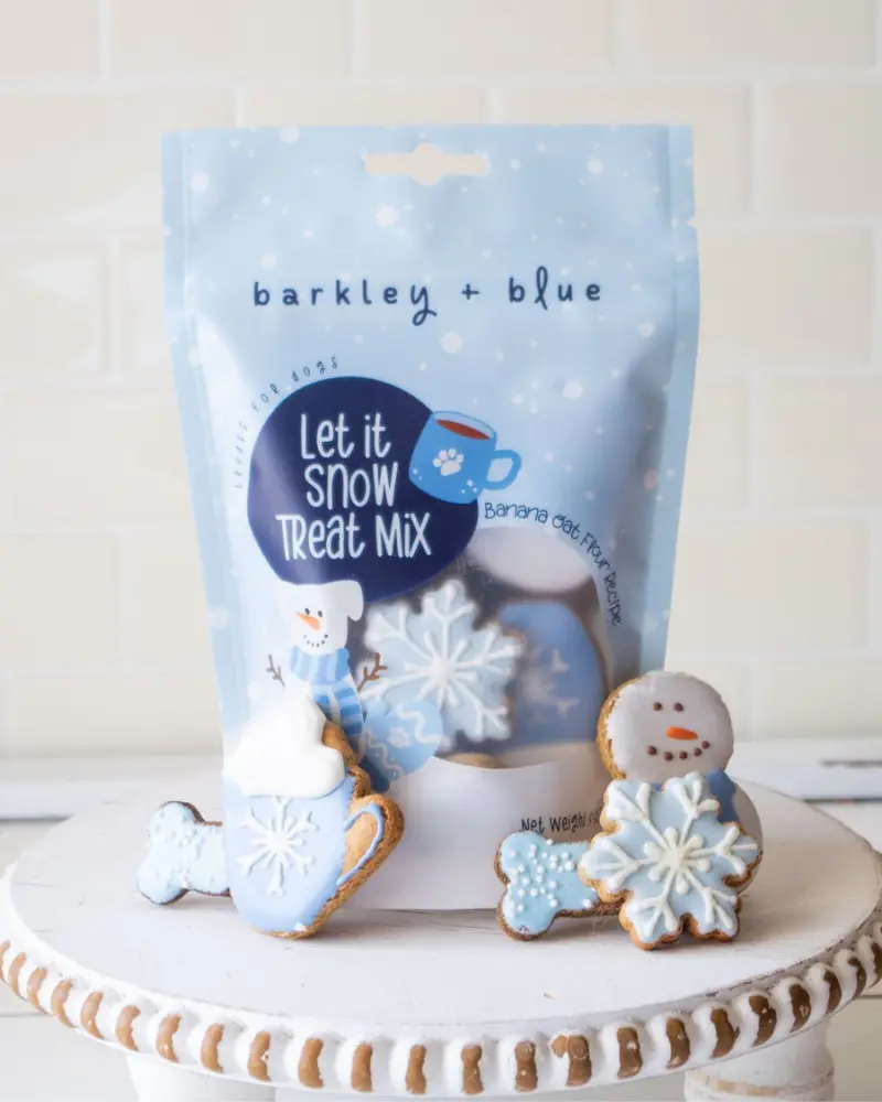 Let It Snow Dog Treats (Banana Oat Flour Recipe) 1