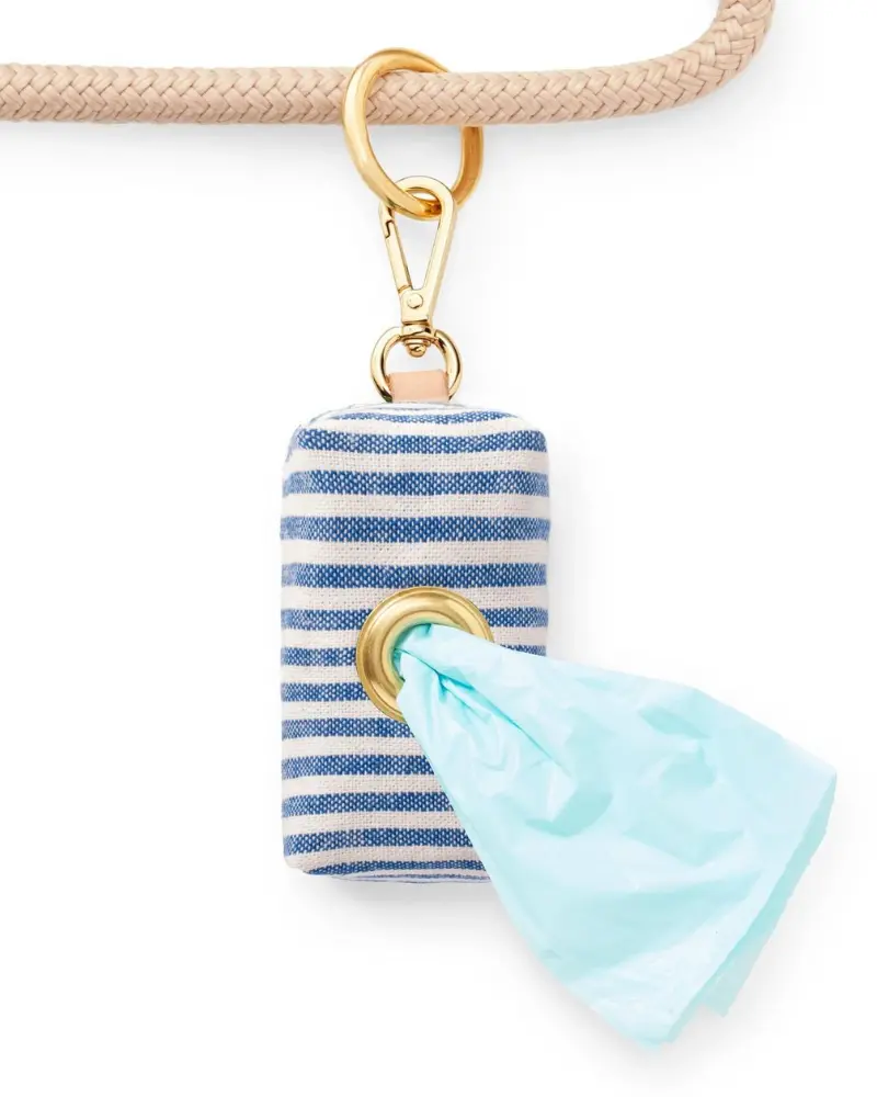 Lake Blue Stripe Poop Bag Dispenser (Made In The Usa) 1
