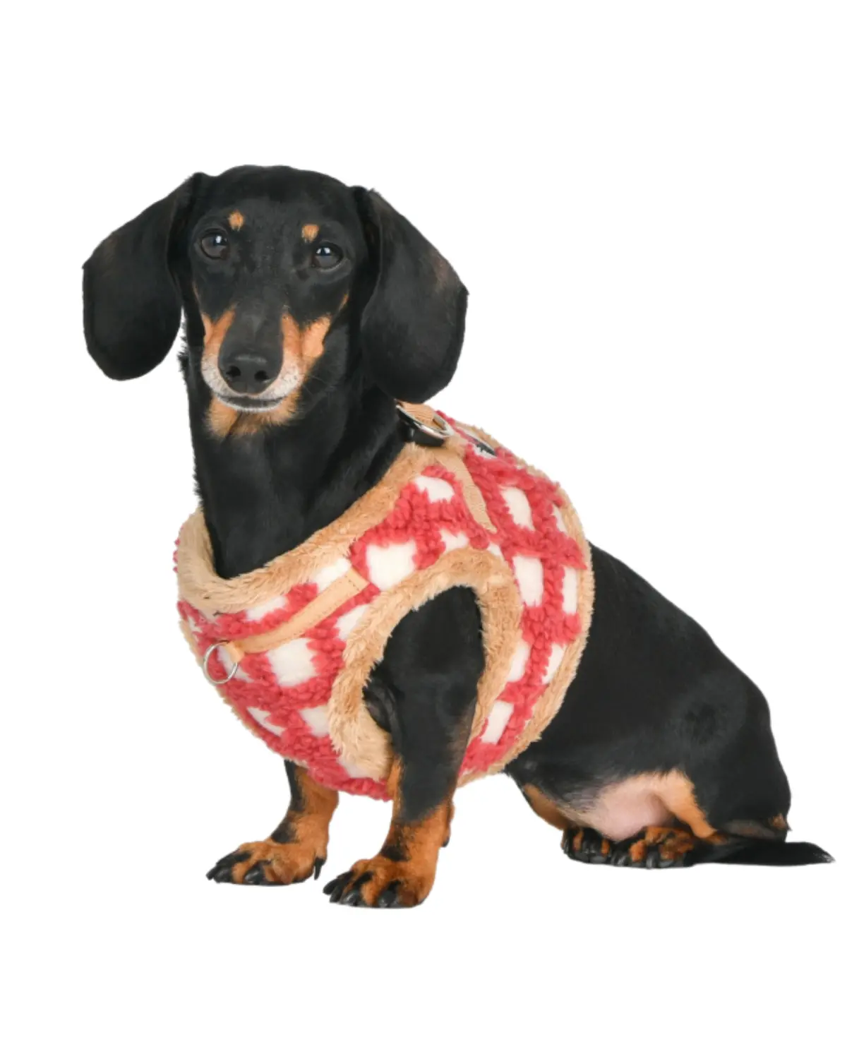 Soft Fleece Step-In Dog Harness In Coral Waffle Pattern (Final Sale) 1