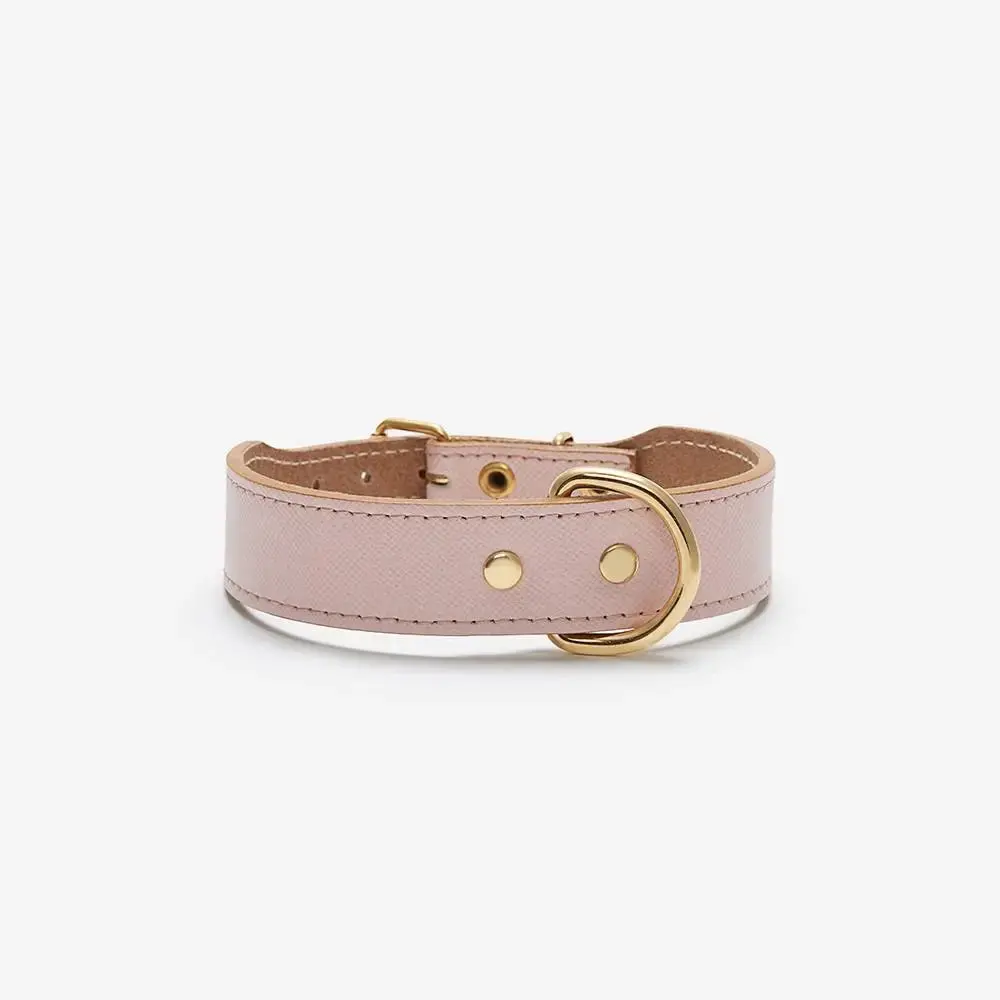 Moni Dog Collar In Blush Pink Leather (Made In Italy) (Final Sale) 3
