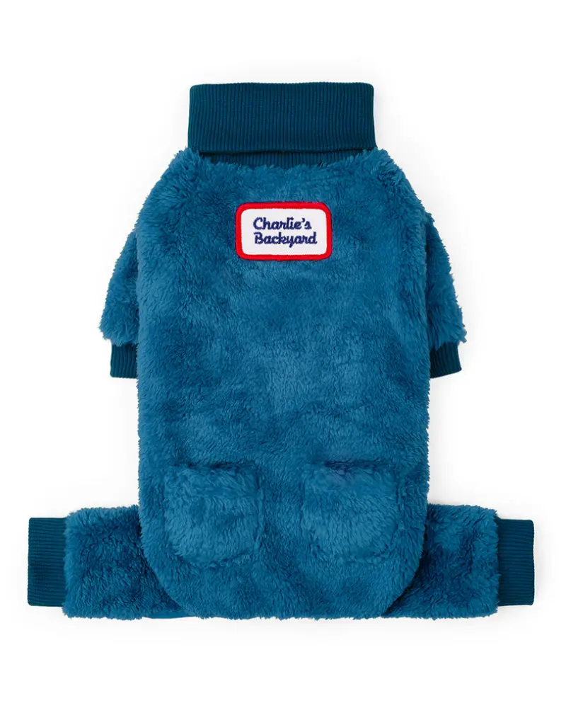 Monster Fleece Warmer Dog Onesie In Teal (Final Sale) 1