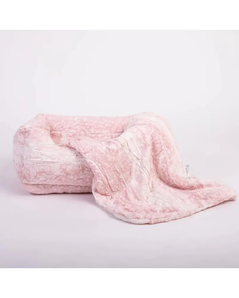 Cashmere Collection Faux-Fur Dog Bed In Pink Fawn (Custom/Direct-Ship) (Made In The Usa) 2