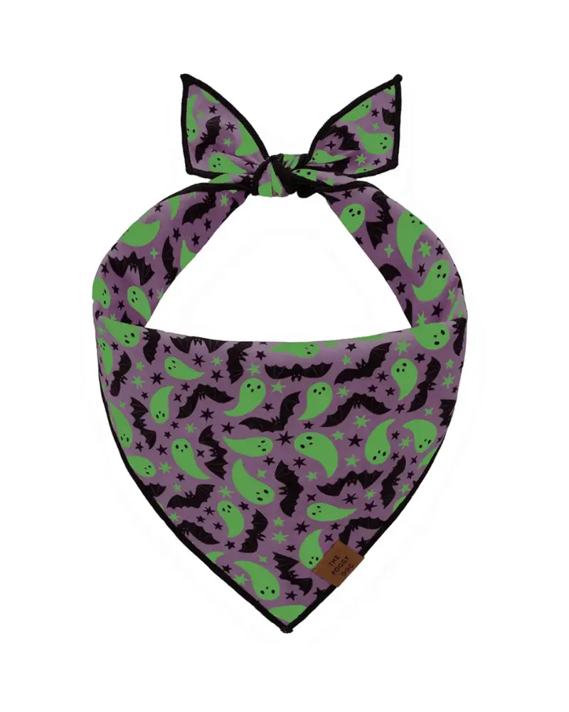 Spooky Season Glow-In-The-Dark Reversible Dog Bandana (Made In The Usa) 2