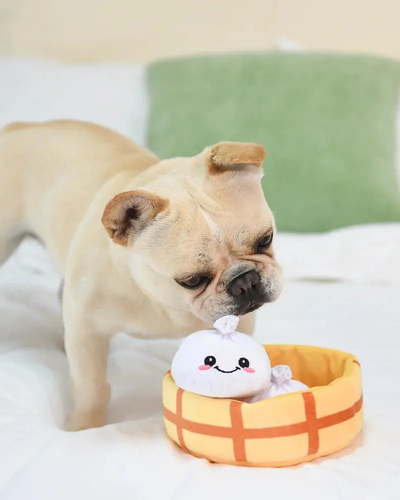 Soup Dumplings Interactive Plush Dog Toy Set 1