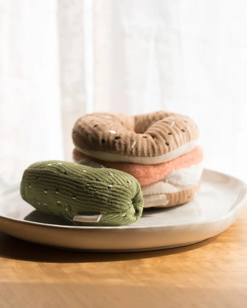 Bagel & Pickle Plush Dog Treat Toy 1