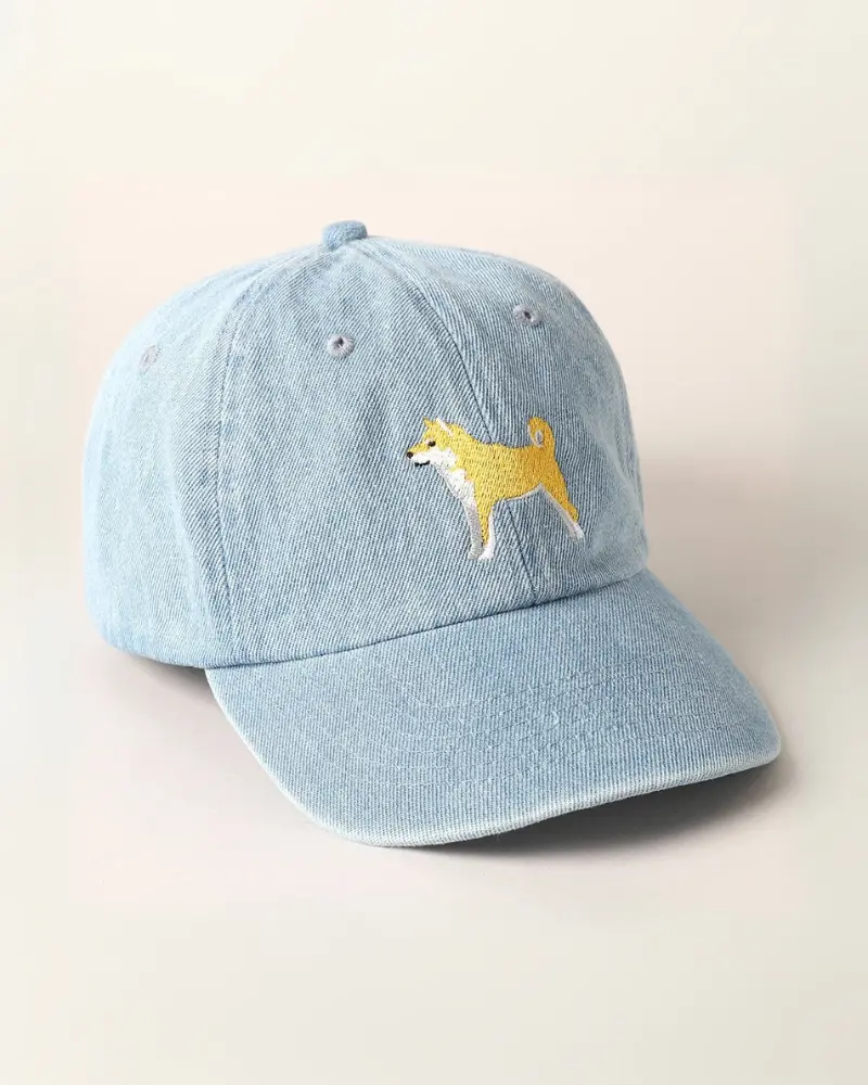 Shiba Inu Embroidered Denim Hat 1