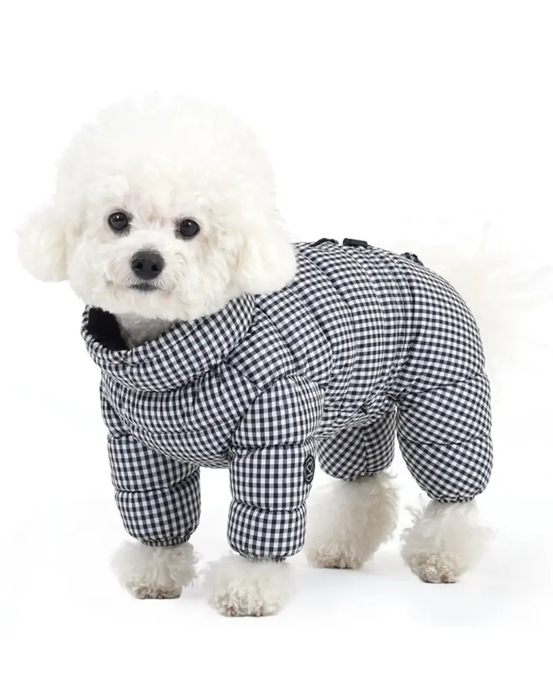 Goosefeel Padded Check Winter Coveralls For Dogs 1