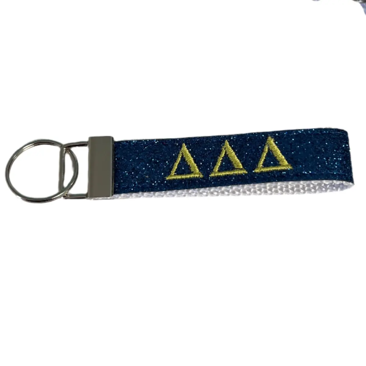 Delta Delta Delta Glitter Fob Keychain 1