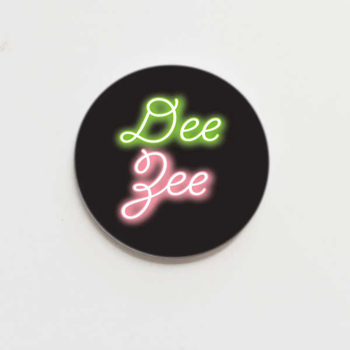 Delta Zeta Neon Greek Button - 2.25 Inch 1
