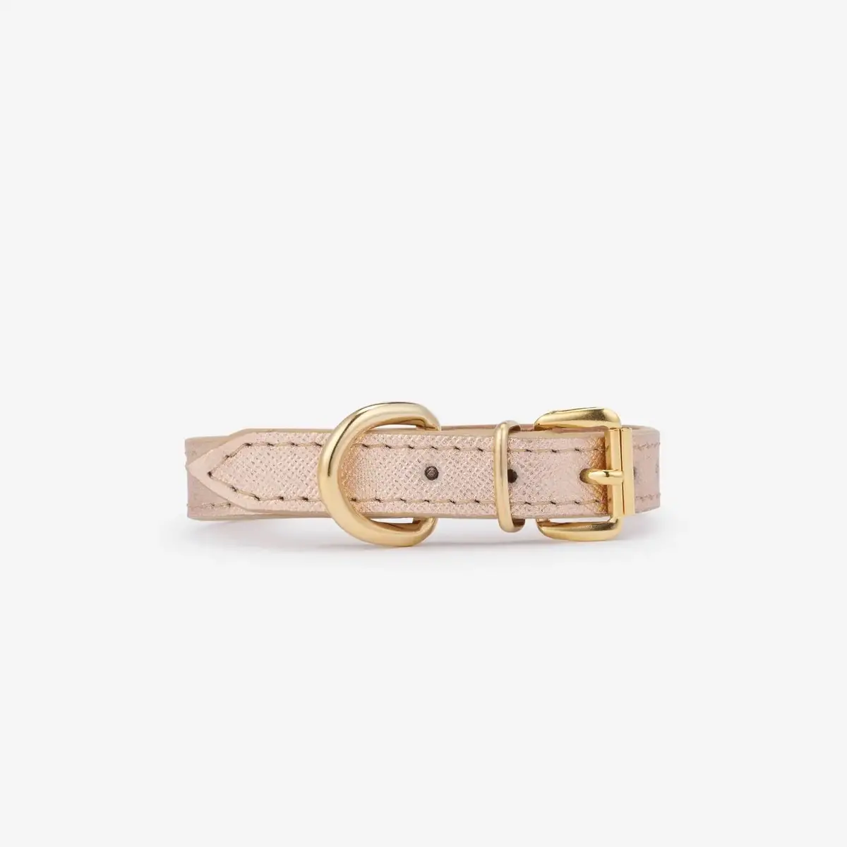 Small Dog Collar In Rose Gold Leather (Made In Italy) (Clearance) 2
