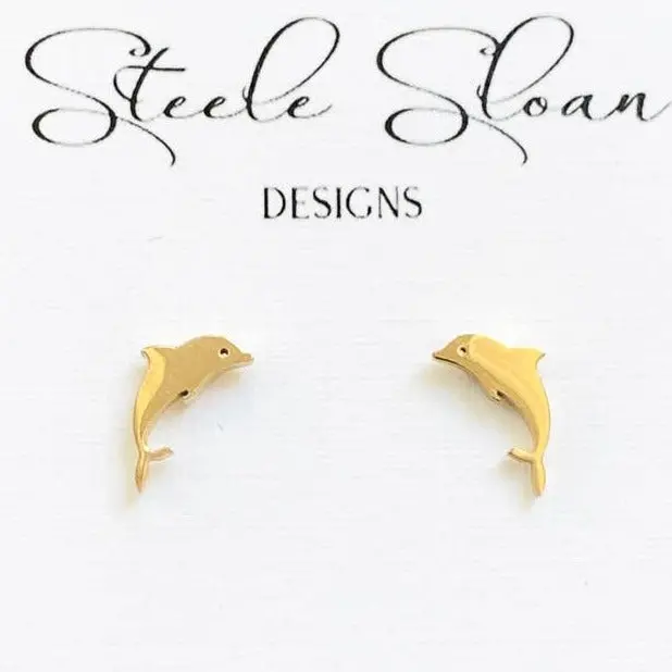 Delta Delta Delta Dolphin Studded Earrings 1
