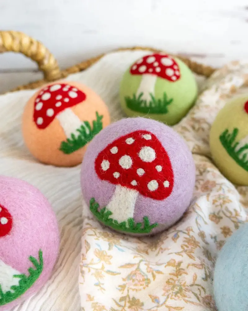 Enchanted Mushrooms Wool Dog Ball 1