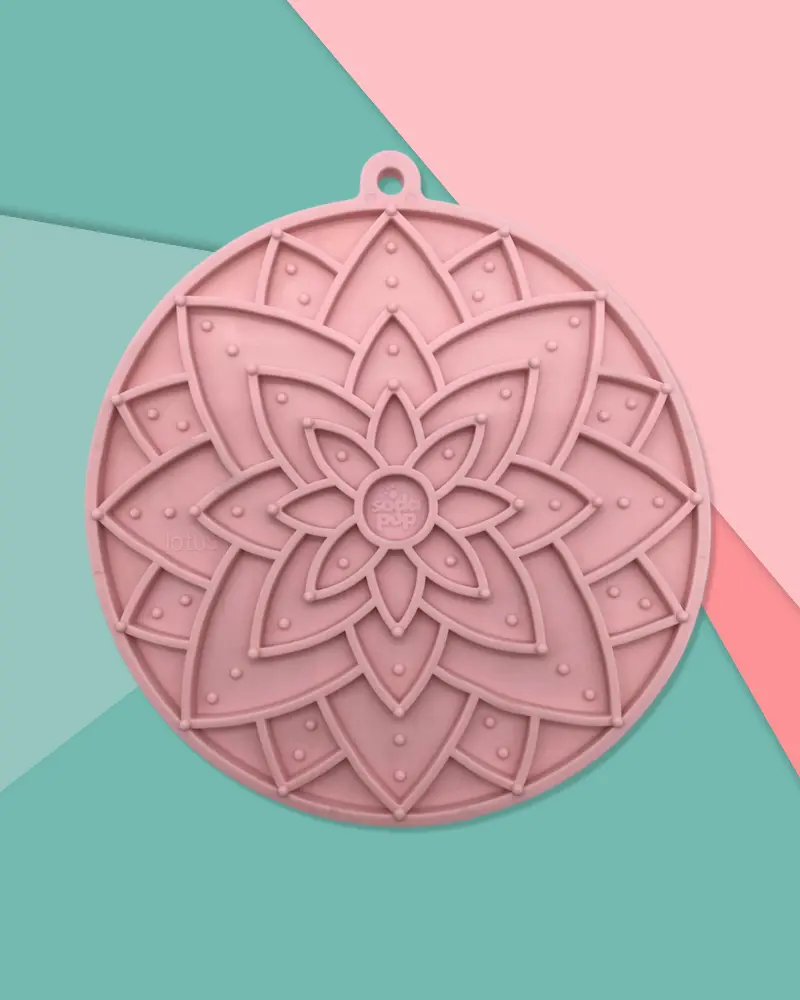 Lotus Enrichment Lick Mat In Blush Or Sage (Made In The Usa) 1
