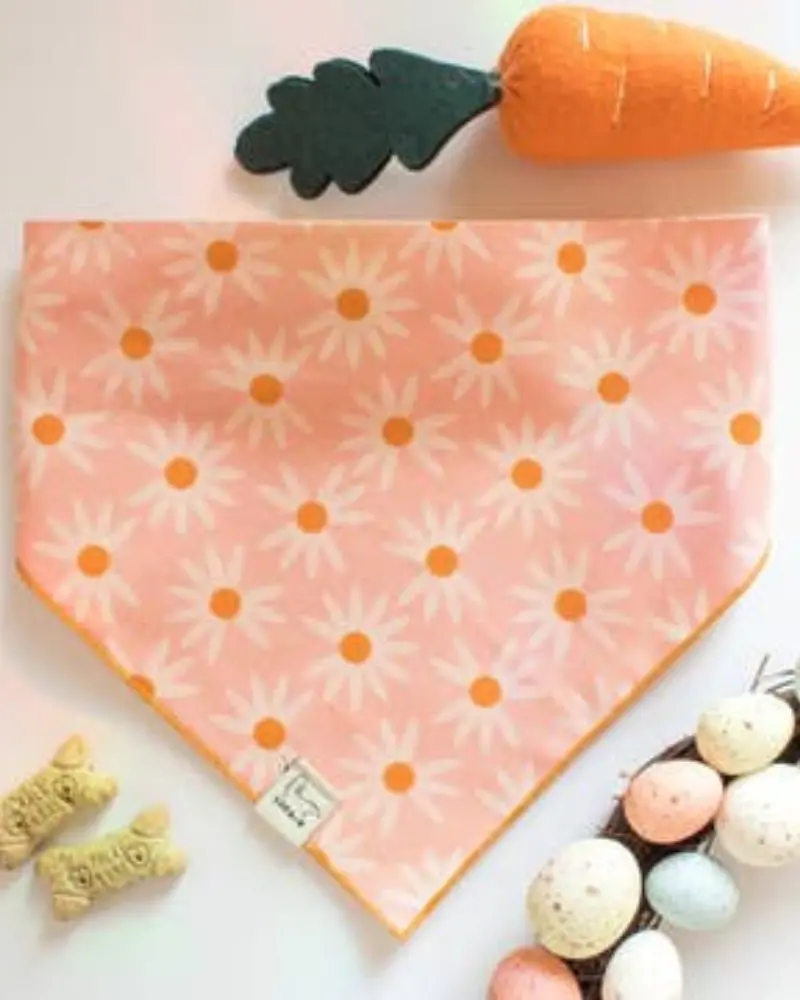 Pink Retro Daisies Bandana (Made In The Usa) (Final Sale) 3