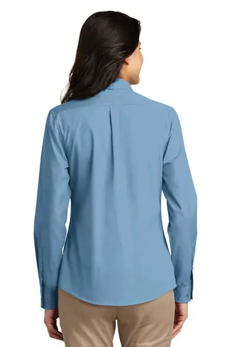 Theta Nu Xi Ladies Long Sleeve Carefree Poplin Shirt 3