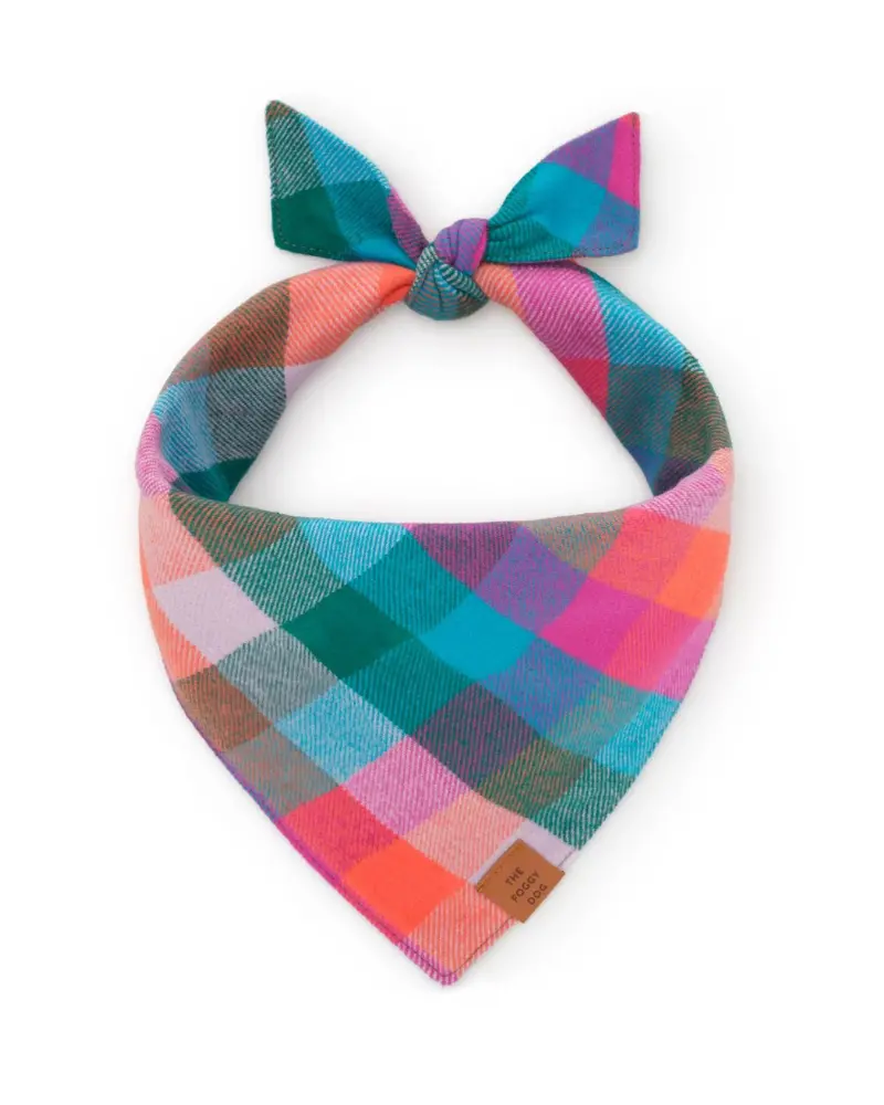 Color Pop Flannel Fall Dog Bandana (Made In The Usa) 1