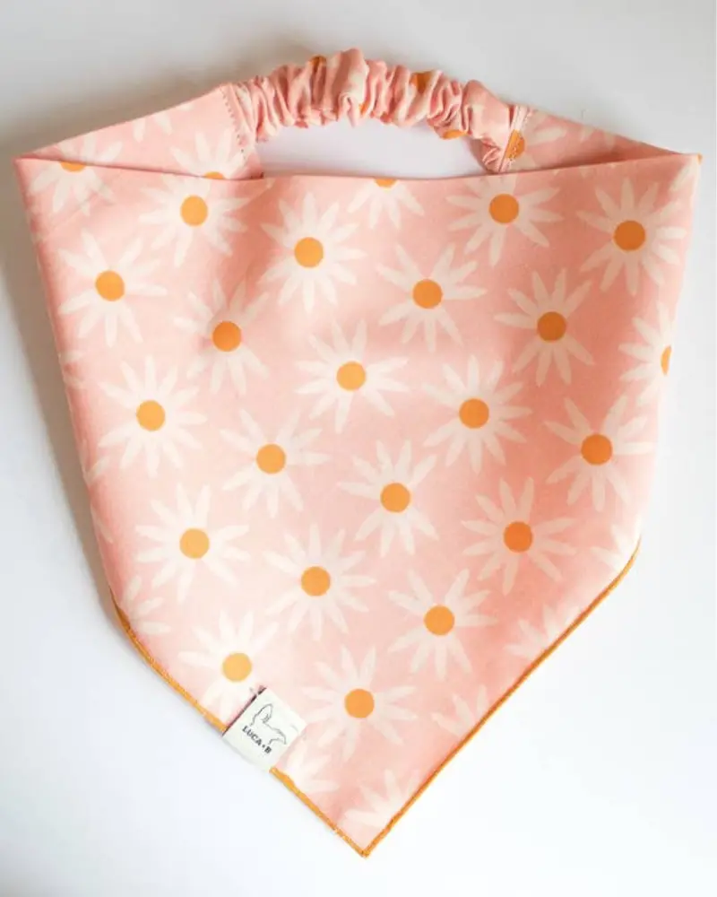Pink Retro Daisies Bandana (Made In The Usa) (Final Sale) 4