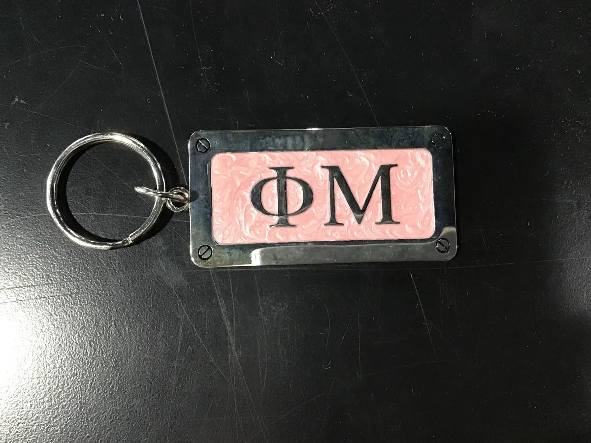 Phi Mu Metal Keychain 1