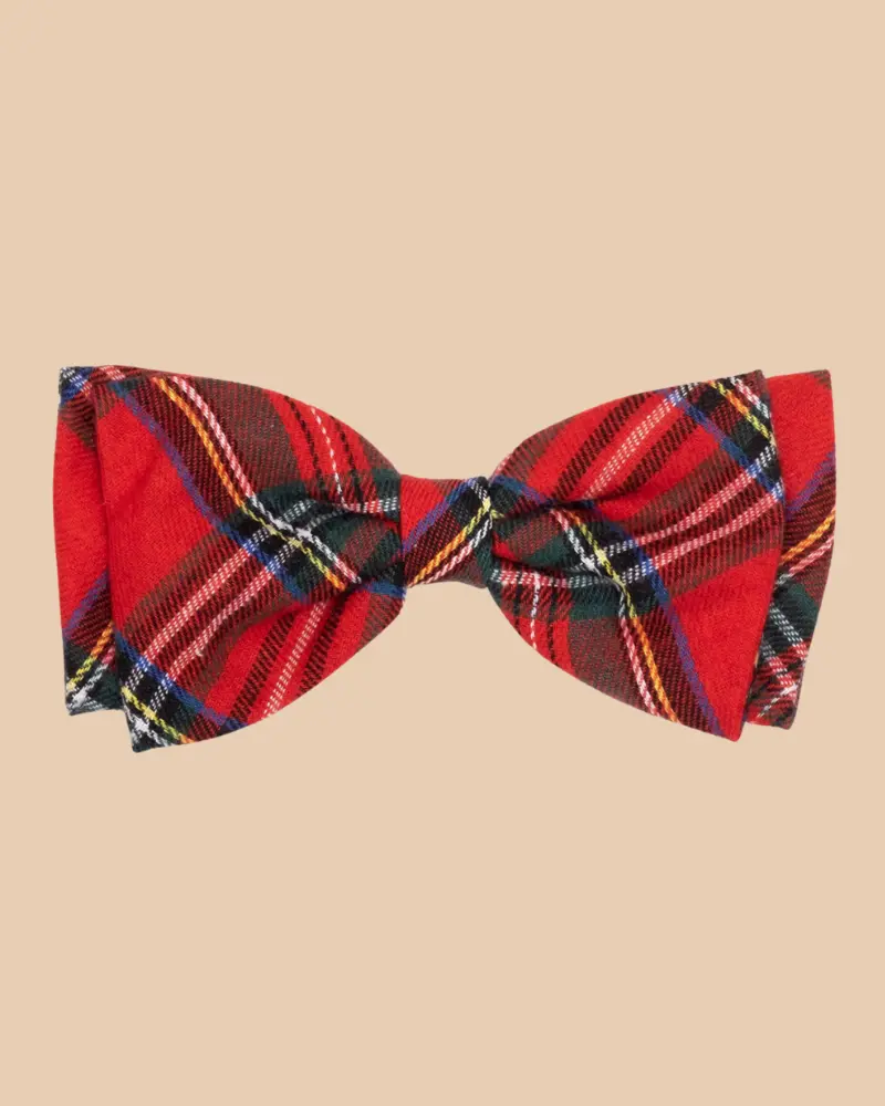 Dignified Dog Bow Tie In Red Tartan Plaid 1