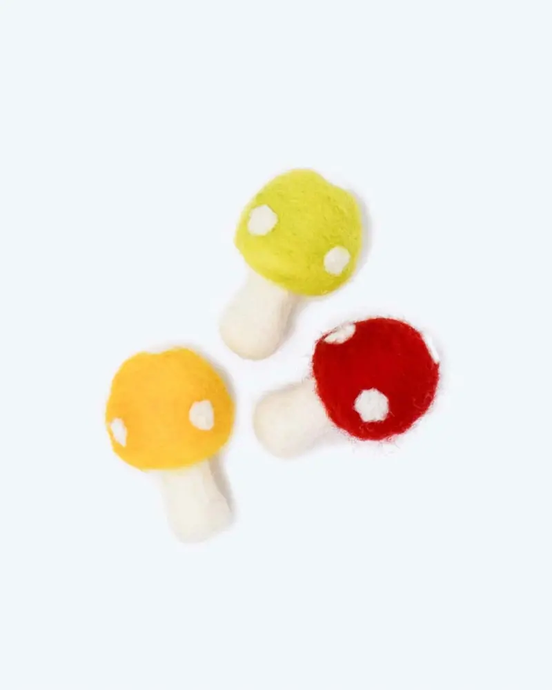 Kitty Shroom Felt Cat Toy (Set Of 3) 1